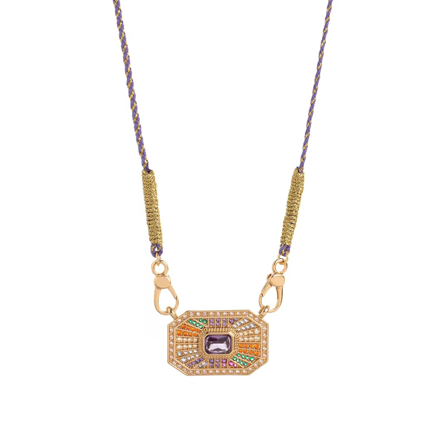 Livre D’or clasp necklace, multicolour