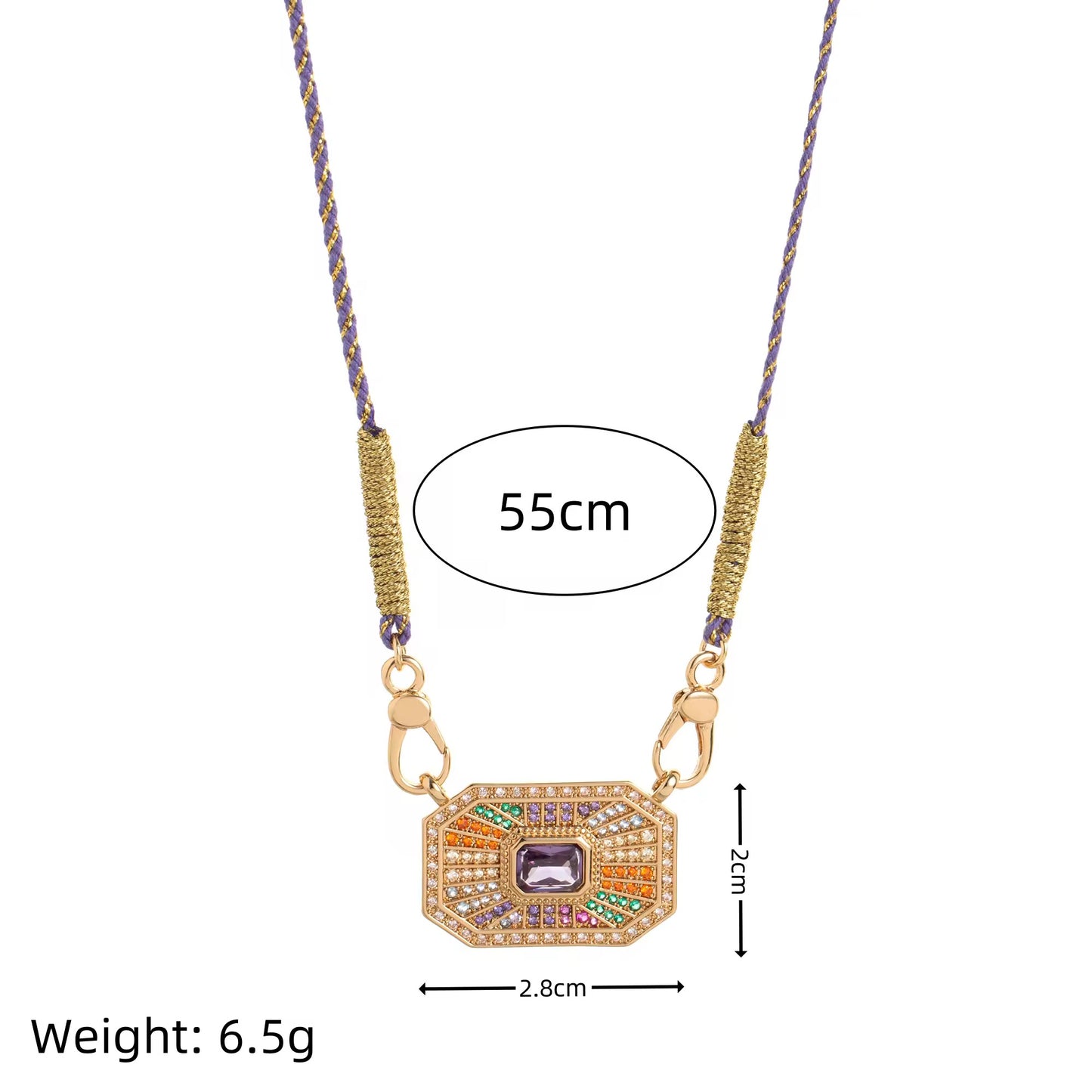 Livre D’or clasp necklace, multicolour