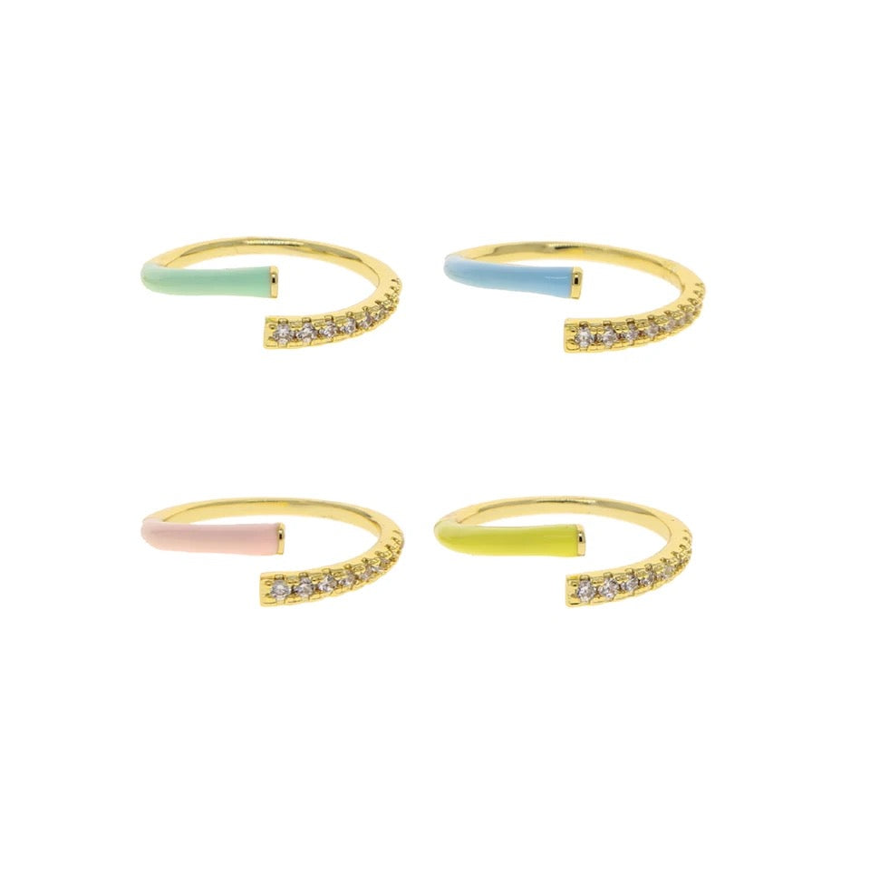 Enamel cuff ring