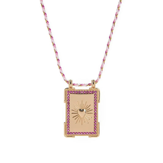 Livre D’or cord necklace, pink