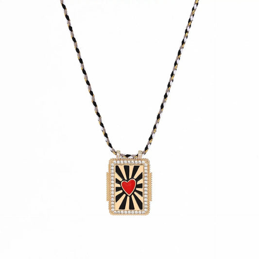 Livre D’or cord necklace, hearts