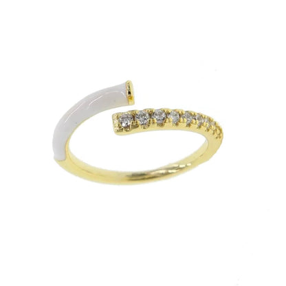 Enamel cuff ring