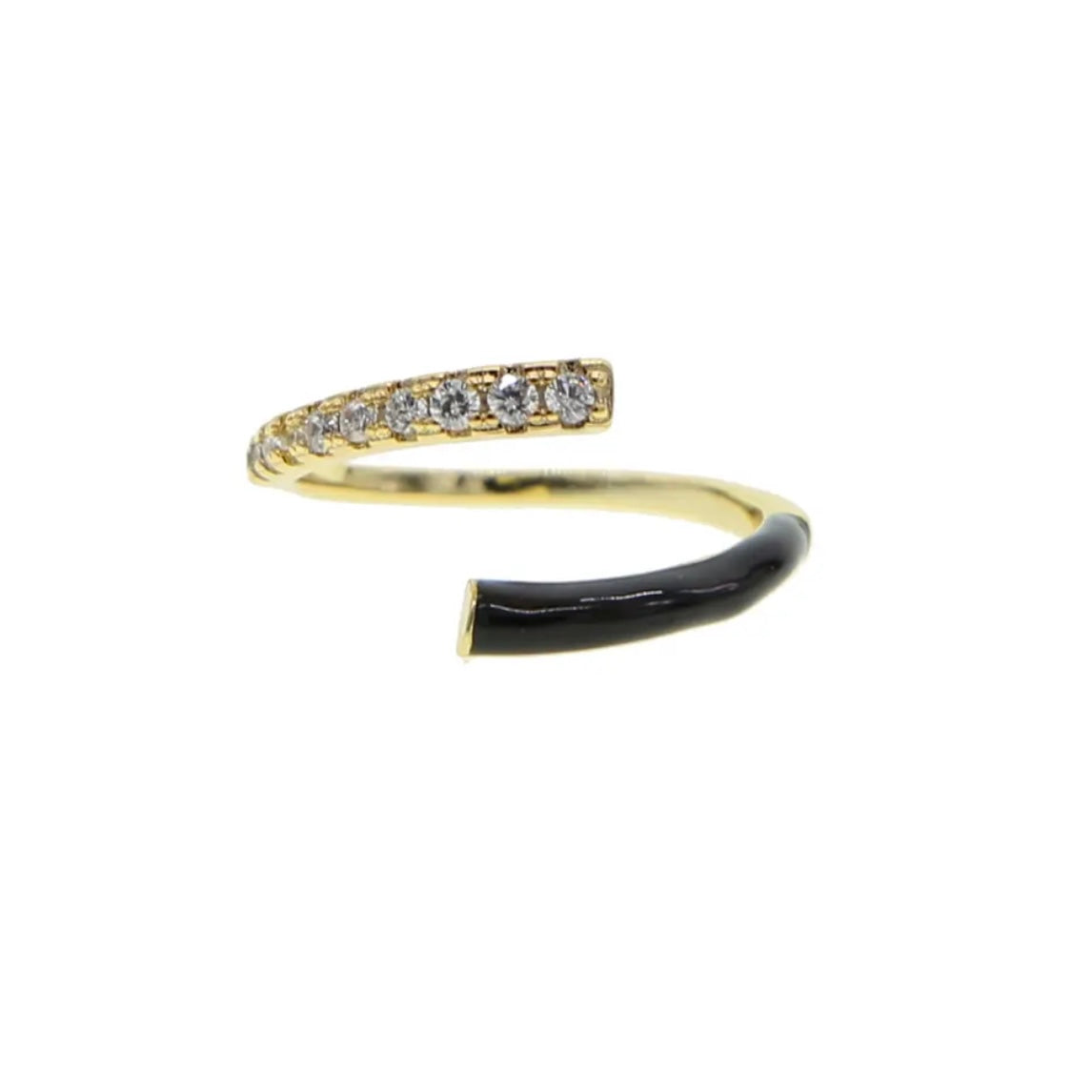 Enamel cuff ring