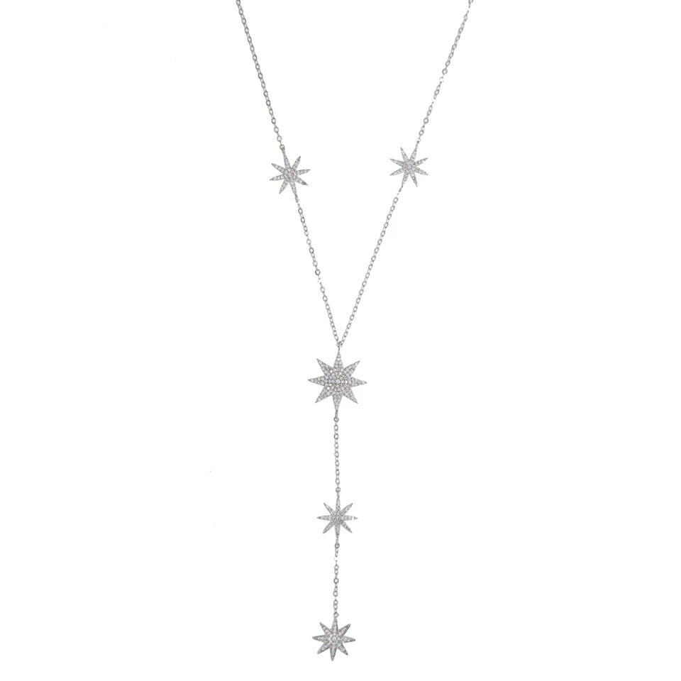 Lumière des étoiles lariat necklace, silver