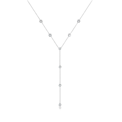 D’amour huit lariat necklace, platinum silver