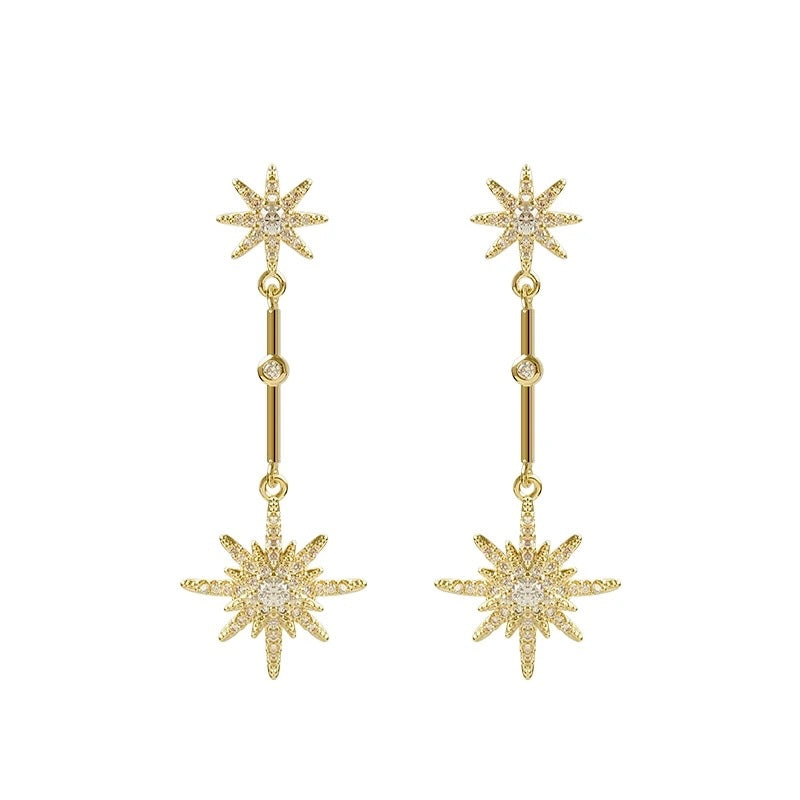 Lumière des étoiles X D’amour drop earrings, gold