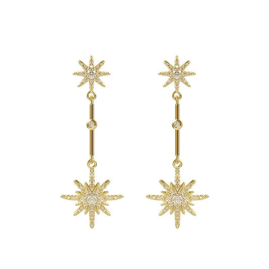 Lumière des étoiles X D’amour drop earrings, gold