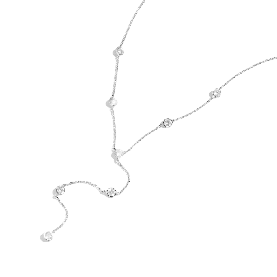 D’amour huit lariat necklace, platinum silver