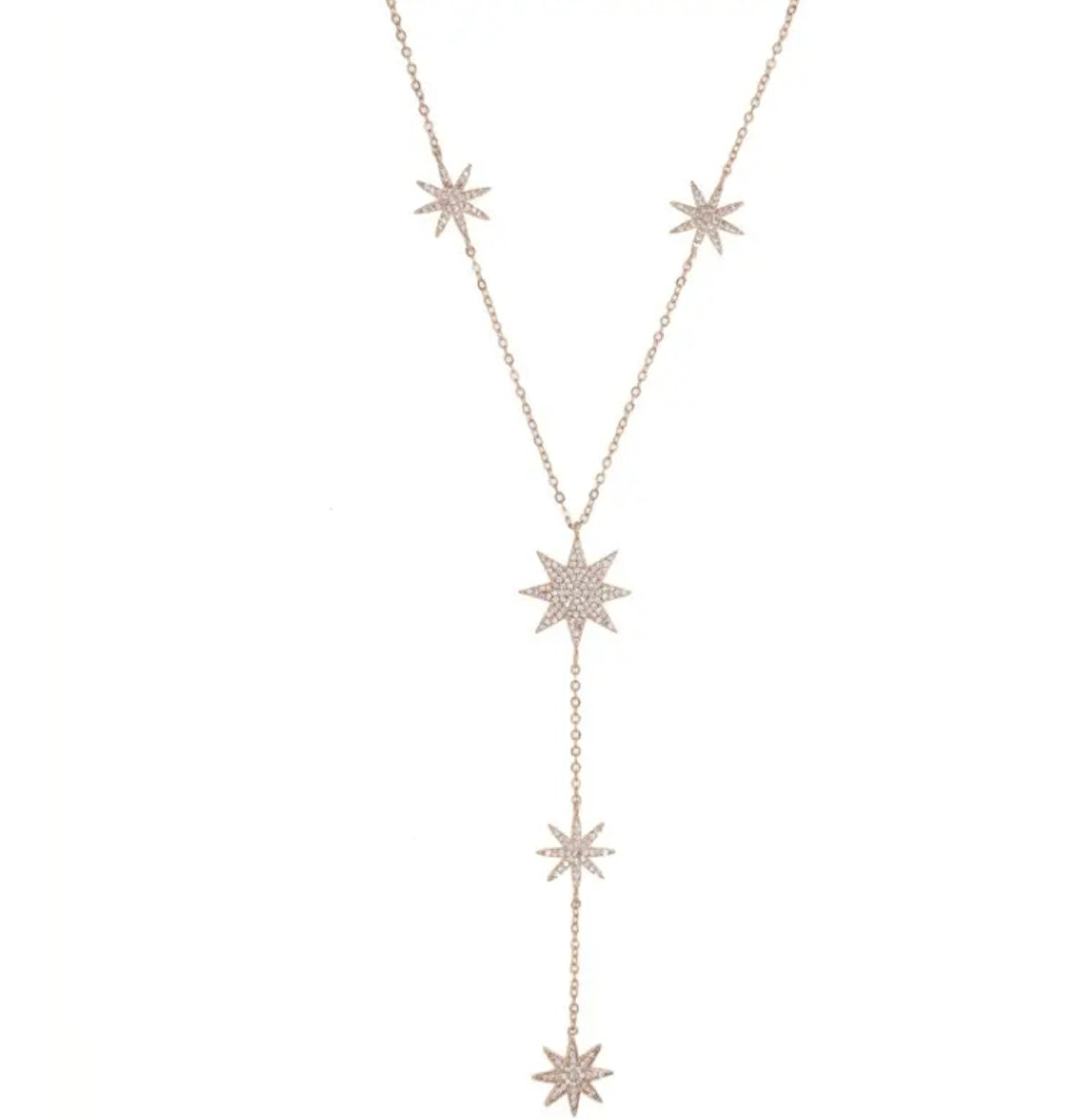 Lumière des étoiles lariat necklace, rose gold