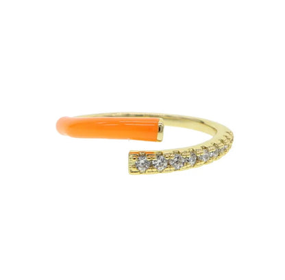 Enamel cuff ring