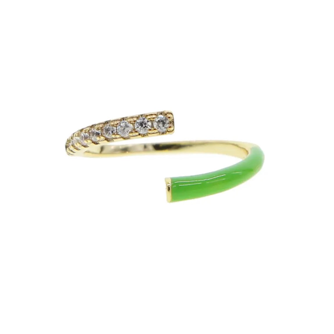 Enamel cuff ring