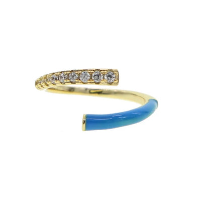 Enamel cuff ring