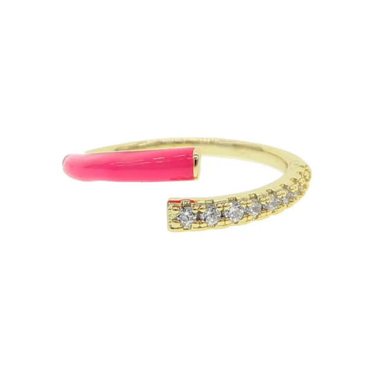 Enamel cuff ring