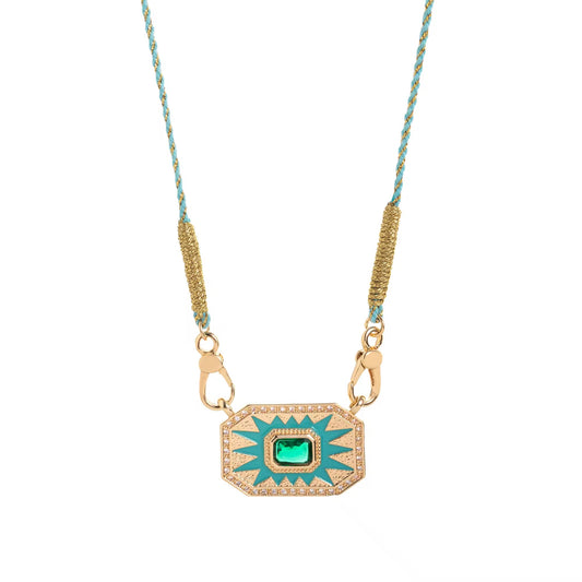 Livre D’or clasp necklace, star topaz