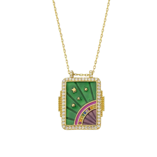 Livre D’or necklace, emerald