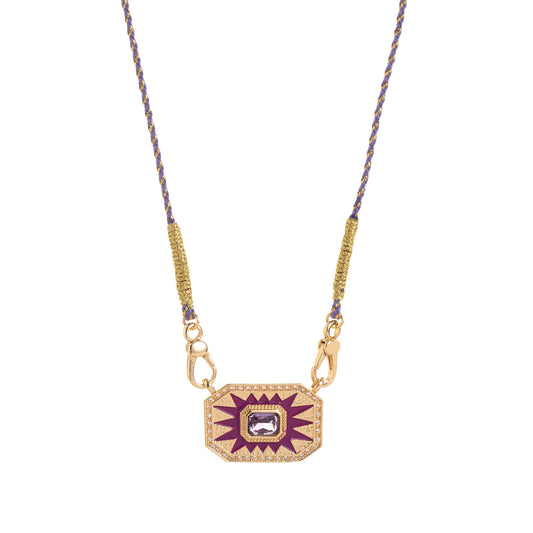 Livre D’or clasp necklace, star purple